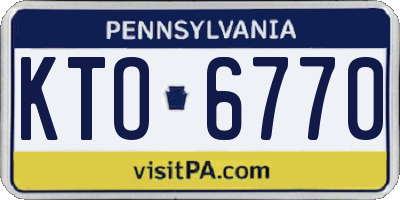 PA license plate KTO6770