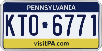 PA license plate KTO6771