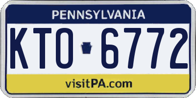 PA license plate KTO6772