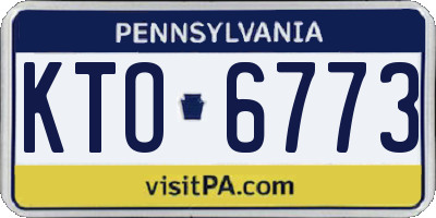 PA license plate KTO6773