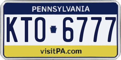 PA license plate KTO6777