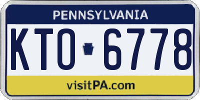 PA license plate KTO6778