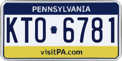 PA license plate KTO6781