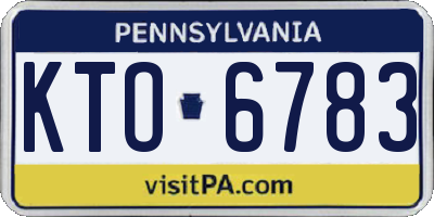 PA license plate KTO6783
