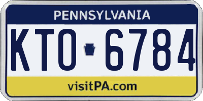 PA license plate KTO6784