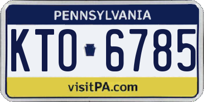 PA license plate KTO6785