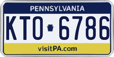 PA license plate KTO6786