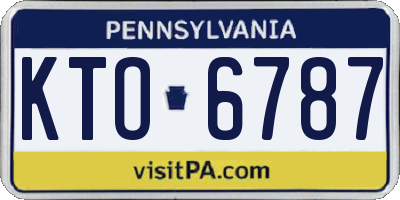 PA license plate KTO6787