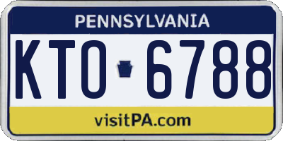 PA license plate KTO6788