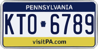 PA license plate KTO6789