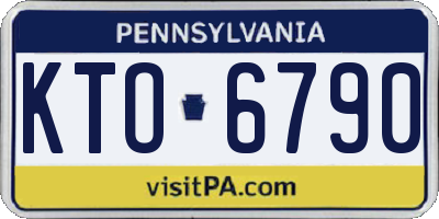 PA license plate KTO6790