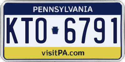 PA license plate KTO6791