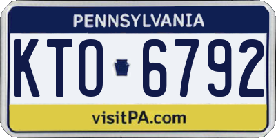 PA license plate KTO6792