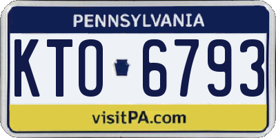 PA license plate KTO6793