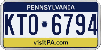 PA license plate KTO6794