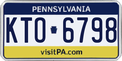 PA license plate KTO6798