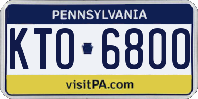 PA license plate KTO6800