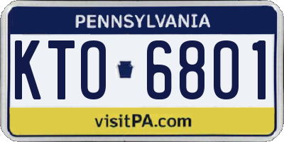 PA license plate KTO6801