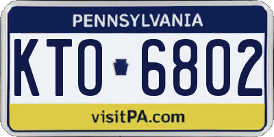 PA license plate KTO6802