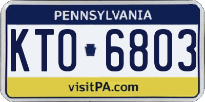 PA license plate KTO6803