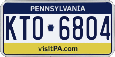PA license plate KTO6804