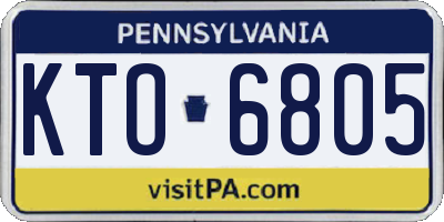 PA license plate KTO6805