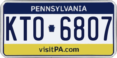 PA license plate KTO6807