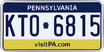 PA license plate KTO6815