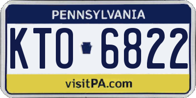 PA license plate KTO6822