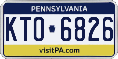 PA license plate KTO6826