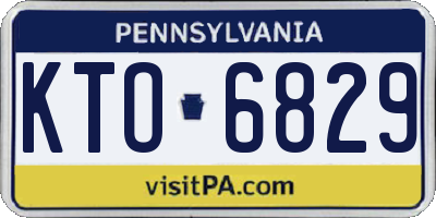 PA license plate KTO6829