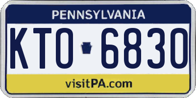 PA license plate KTO6830