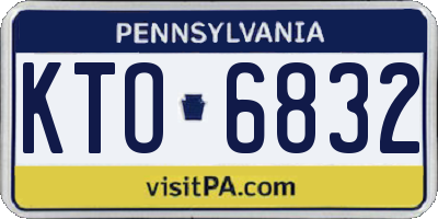 PA license plate KTO6832