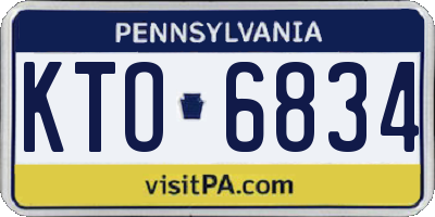 PA license plate KTO6834