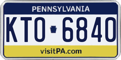 PA license plate KTO6840