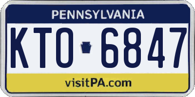 PA license plate KTO6847