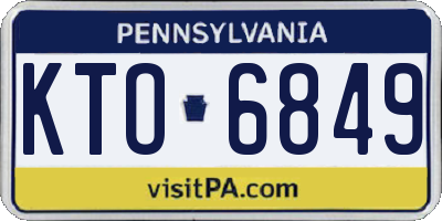 PA license plate KTO6849