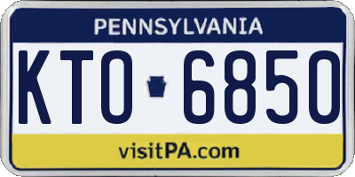 PA license plate KTO6850
