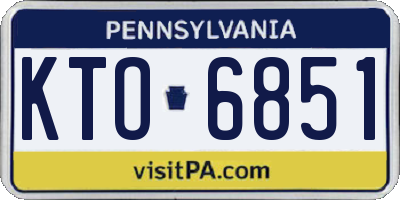 PA license plate KTO6851