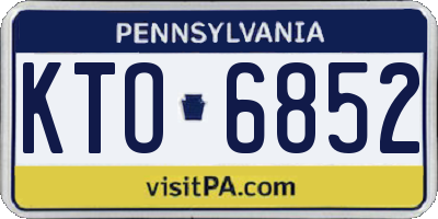 PA license plate KTO6852
