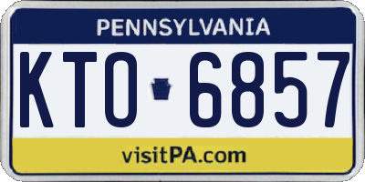 PA license plate KTO6857