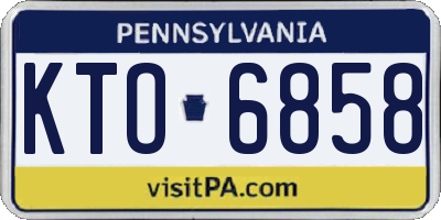 PA license plate KTO6858