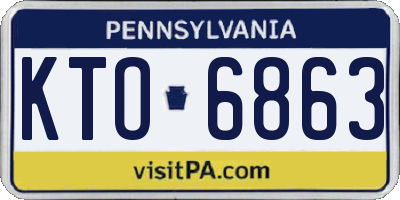PA license plate KTO6863