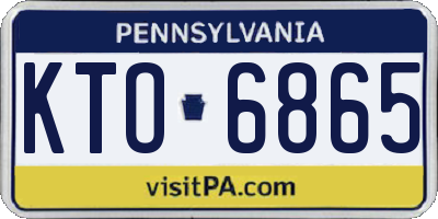 PA license plate KTO6865