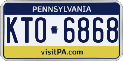 PA license plate KTO6868
