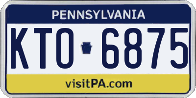 PA license plate KTO6875