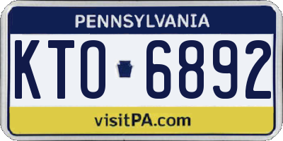 PA license plate KTO6892