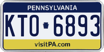 PA license plate KTO6893