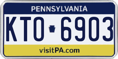 PA license plate KTO6903