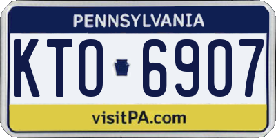 PA license plate KTO6907